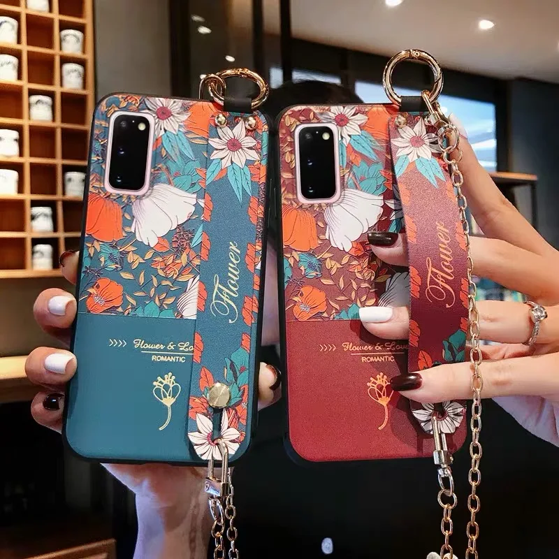 Retro 3D Embossed Crossbody Chain Flower Wrist Strap Case for Samsung S20 Ultra A71 A51 A750 S8 S9 S10 S20 Note 10 9 A50 A70 A40 Retro 3D Embossed Crossbody Chain Flower Wrist Strap Case for Samsung S20 Ultra A71 A51 A750 S8 S9 S10 S20 Note 10 9 A50 A70 A40