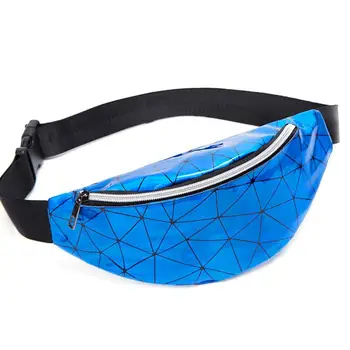 

new Women fashion Waist Packs personalized rock and roll color leather flashing lattice belt bag nerka fanny pack fashion purse