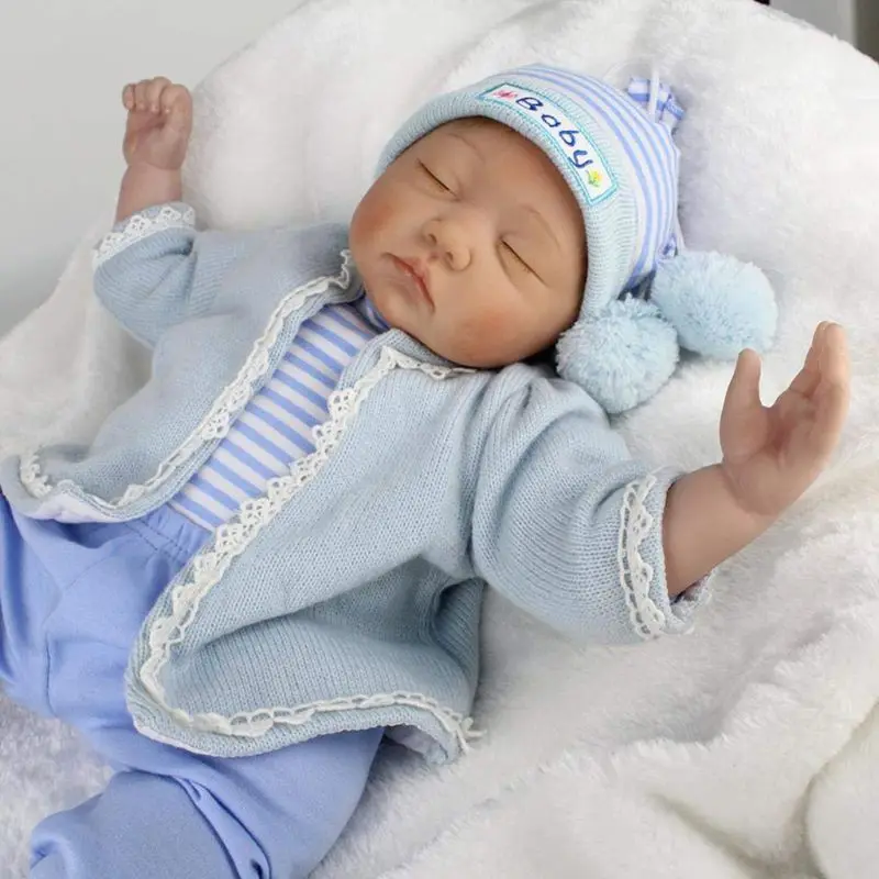 

55cm Realistic Doll Soft Silicone Toddler Babies Sleeping Boy Lifelike Handmade AXYA