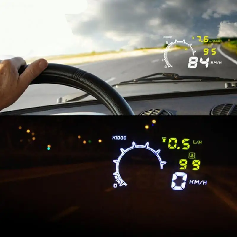 Автомобильный HUD Дисплей на голову, скорость, пройденная сигнализация, проекционный дисплей, помощь новичкам в управлении, Избегайте превышения скорости, проецируемый дисплей