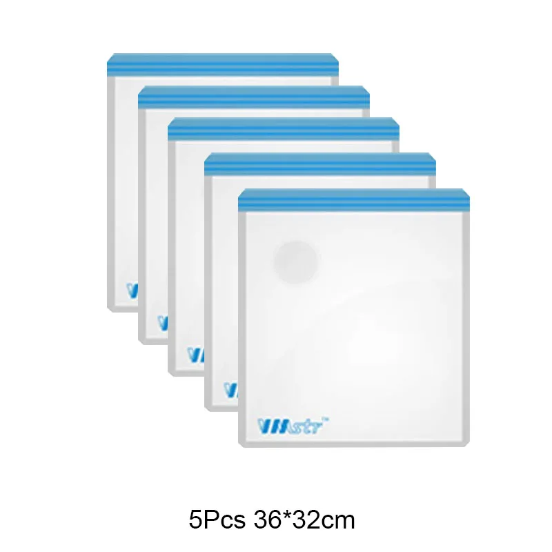 5pcs-36x32cm Вакуумные пакеты для хранения домашней одежды для путешествий, вакуумная посылка для экономии пространства, 28x22 см, 32x26 см, 36x32 см, 45x32 см - Цвет: 5pcs-36x32cm