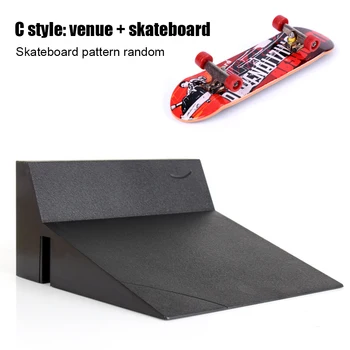 

Park Kids Toy Children Black Finger Skateboard Set Fingertip Playing Site Gift Scene Combination Track With Ramp Training Games