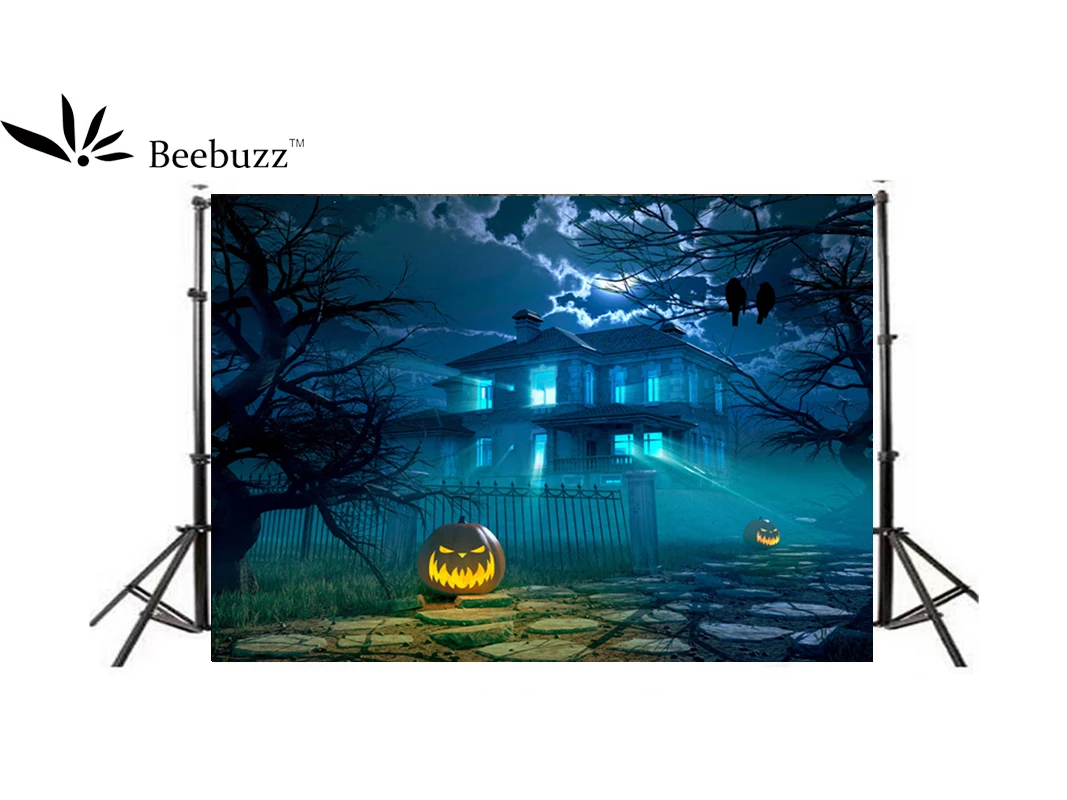 

Beebuzz photo backdrop halloween jack-o '-lantern haunted house background