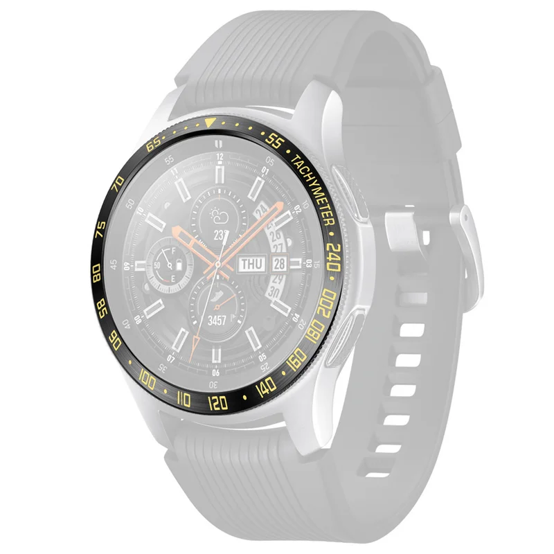 Для samsung Шестерни S3/Galaxy Watch 46/42 мм Сталь кольцо ободок кольца клей полное покрытие с защитой от царапин