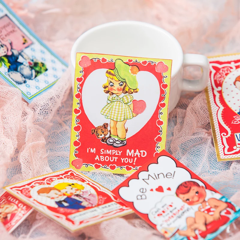 Square Creative Girls Stickers Junk Journal Planner Stickers Scrapbooking Vintage Decorative Sticker DIY Craft Photo Albums