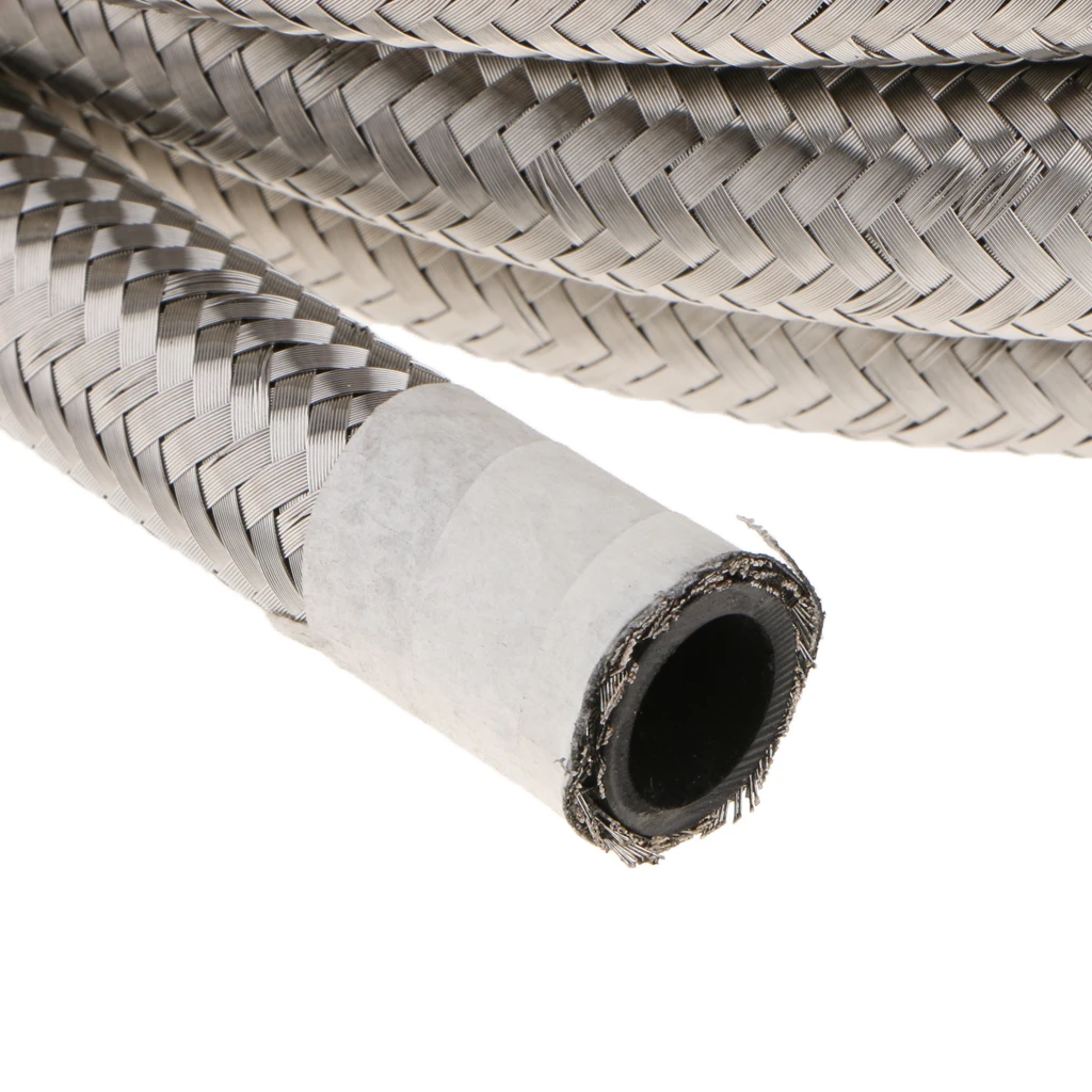 10Ft Nylon Braided Fuel Line with AN8 Hose End Aluminum Fittings Kit 6063 aluminum and Nylon 3m