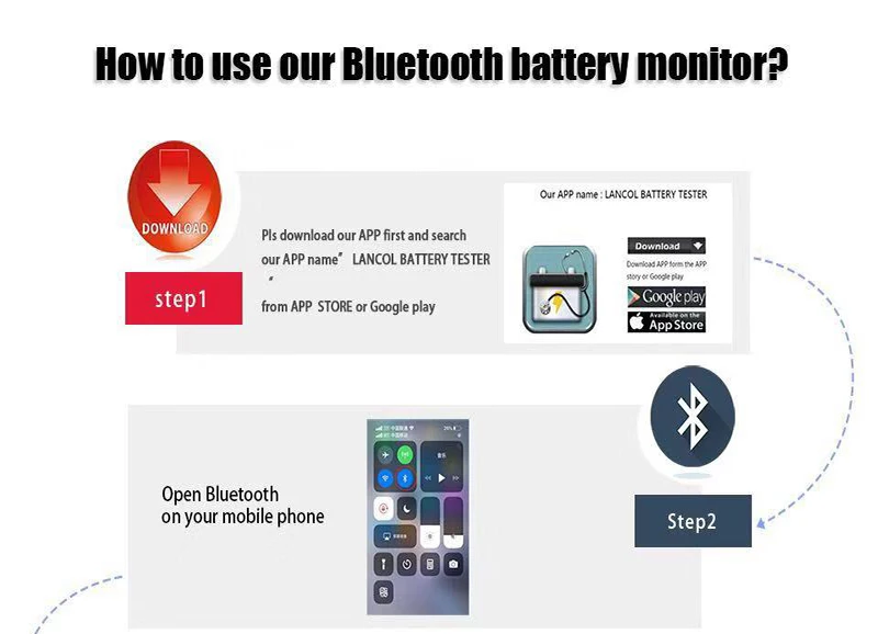 12 В авто Батарея монитор автомобильный тестер батареи с Bluetooth автомобильные диагностические инструменты цифровой Бытовая батарея анализатор