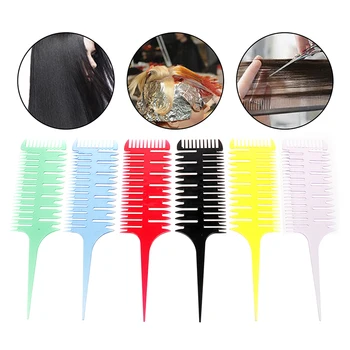 

Hair Dyeing Comb 3-Way Sectioning Highlight Comb Professional Weave Weaving Comb Hair Dye Styling Tool For Salon Use