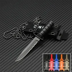 EDC Mini collier lame couteau à fruits Portable Camping plein air chasse survie randonnée poche auto défense boîte lettre ouvre paquet 