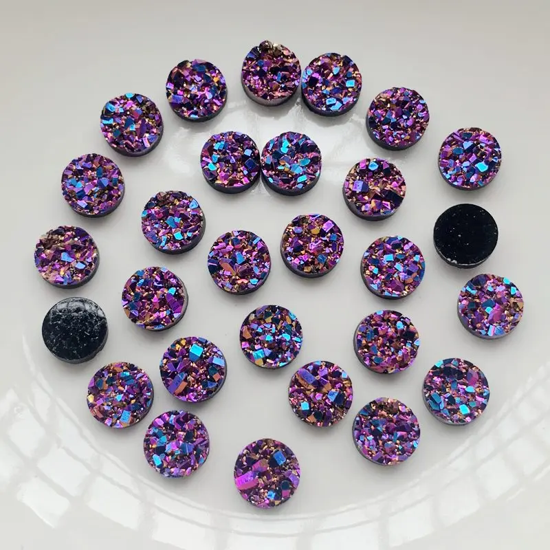 100 stücke 8mm Harz erz Runde Unregelmäßige oberfläche Strass Flatback Steine Und Kristalle DIY Hochzeit Schmuck Zubehör-HR19