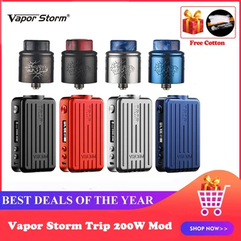 

Vapor Storm Trip 200W Vape Mod Kit 0.91inch Screen Display VW TCR CCW with Wotofo Profile 1.5 RDA Tank Atomizer 24mm Vaporizer