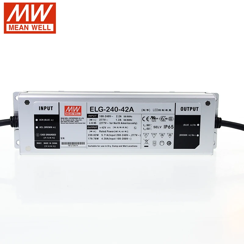 MEAN WELL ELG-150 серия DC12V 24V 36V 42V 48V 150W IP67 Водонепроницаемый одиночный выход