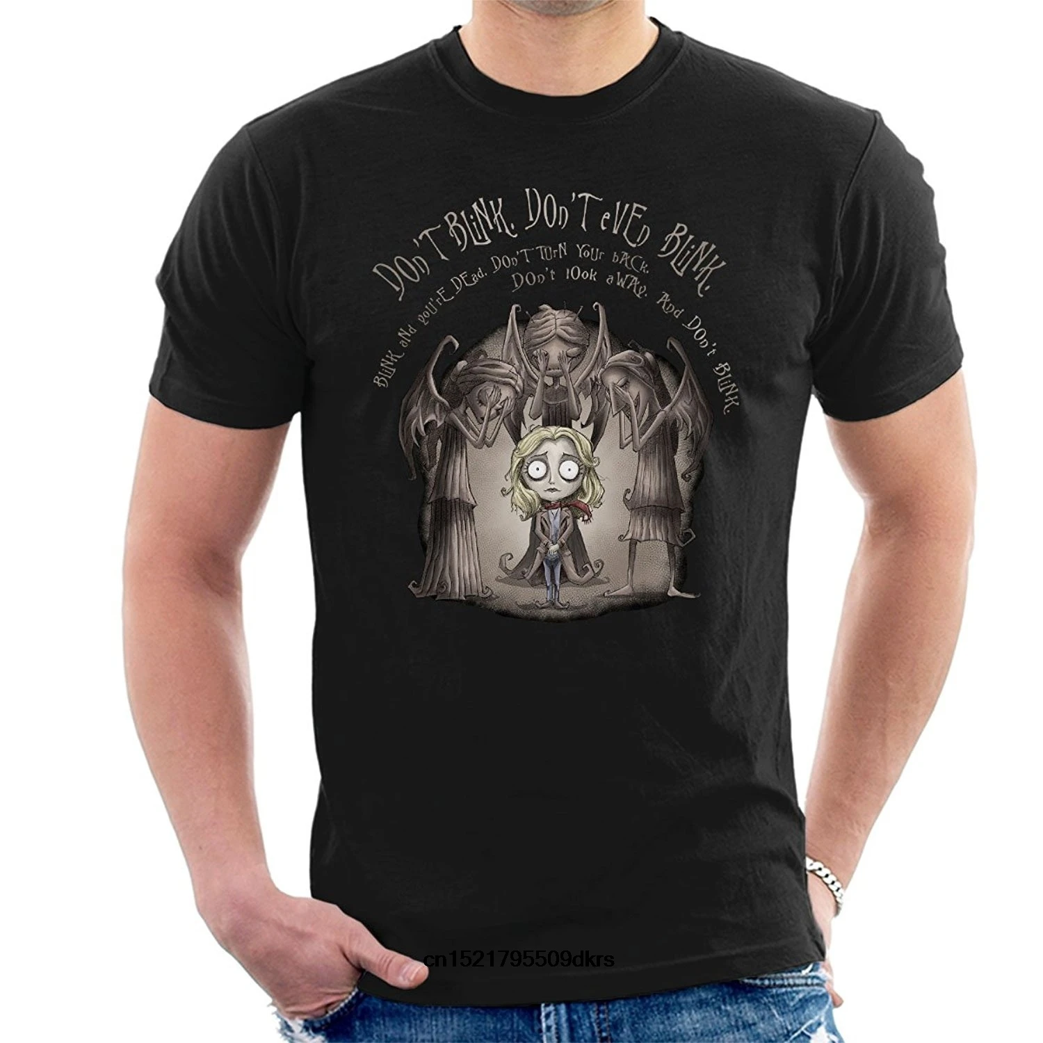 Мужская футболка Доктор Кто Плачущий Ангел Тим Бертон Dont Blink модная забавная