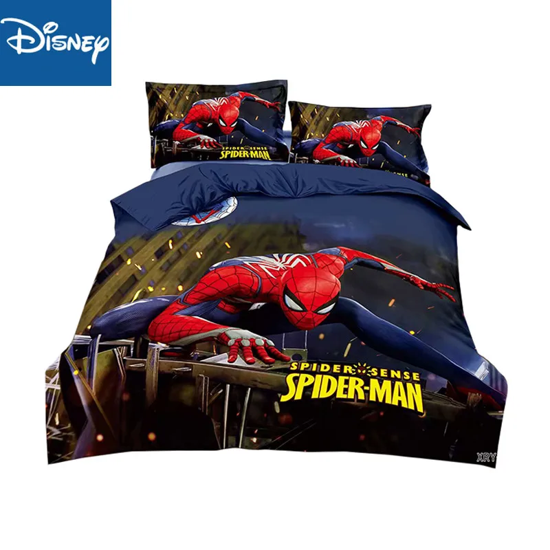 Disney Cartoon Spider Man Bedding Set Twin Size Bed Sheets Duvet