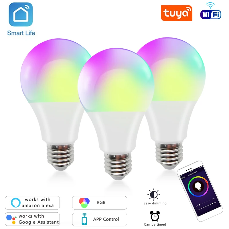 TUYA Smart Life Light Bulb 12w 15w Muticolor WIFI Control Light E27 RGB tuya-smart-life-light-bulb-12w-15w-muticolor-wifi-control-light-e27-rgb