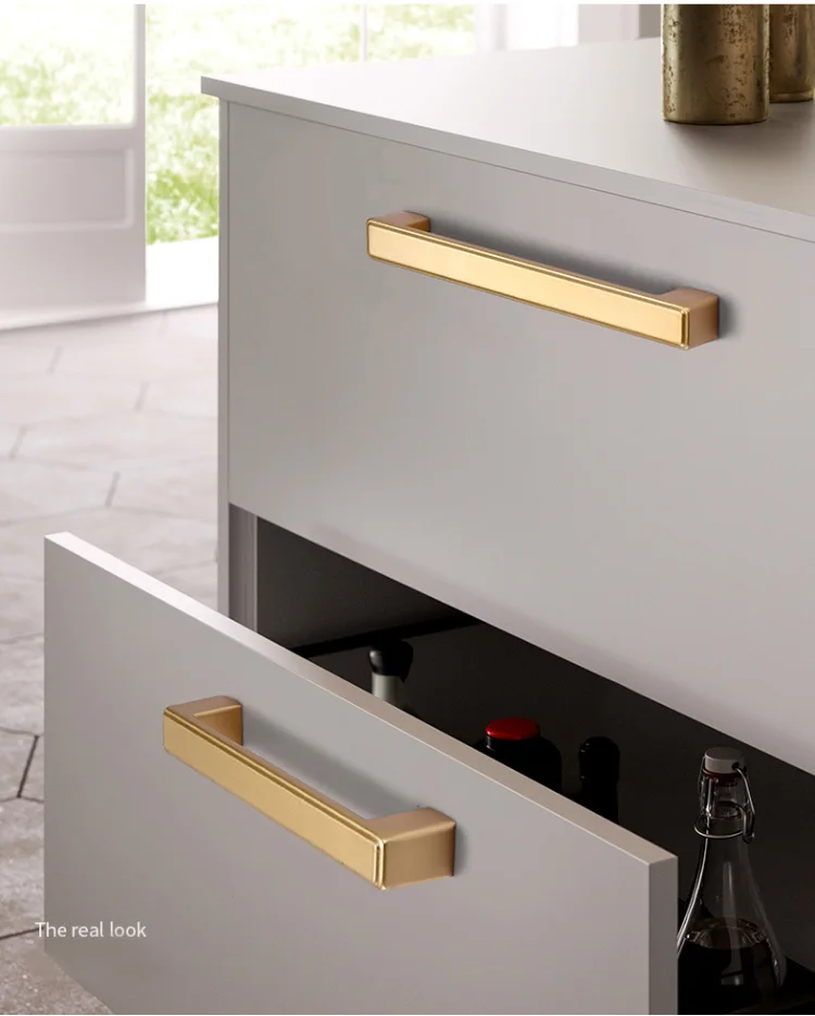 Современная дверь ручки для мебели шкафов и ящиков лаконичный алюминиевый сплав золотые ручки для кухонных шкафов тянет