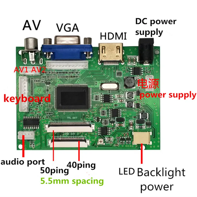 Placa de Motorista Ips para Raspberry 2av para Framboesa Monitor Ej101ia-01g Hdmi Vga av Lvds 10.1 pi 1280*800 Tft - Imagem 4