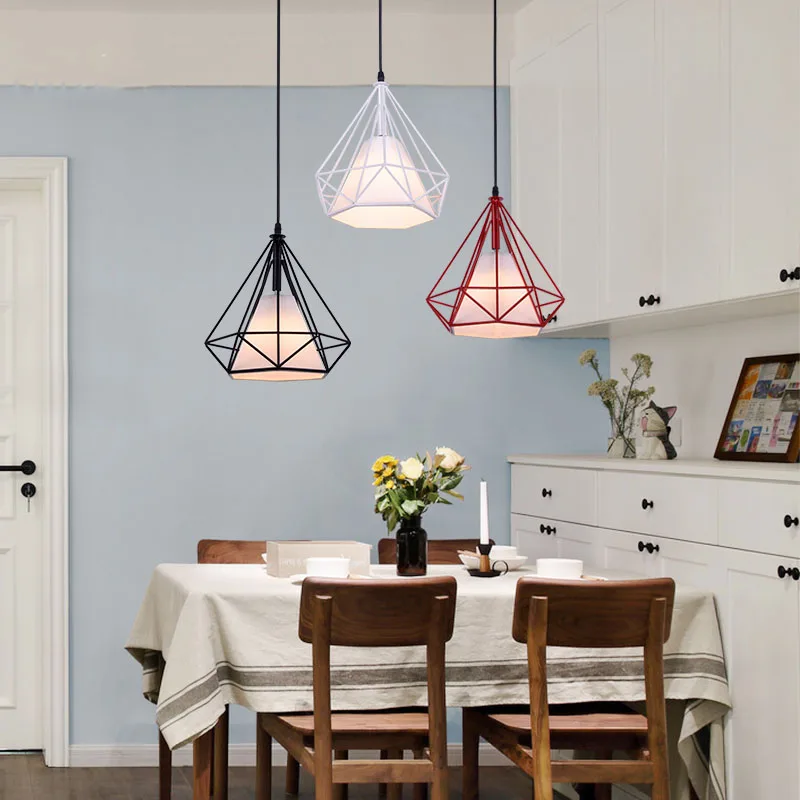 Современные подвесные светильники с железной клеткой подвесной светильник