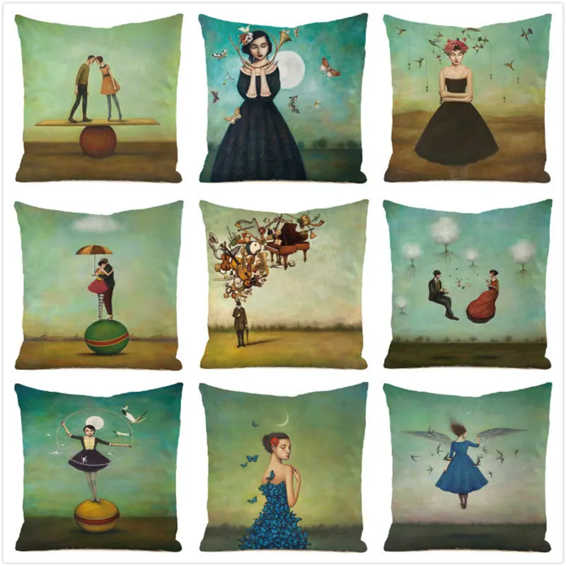 

Figure Printed Art Decor Cushion Case 18x18 Inches Sofa Couch Chair Car Decor Cushion Covers Interesting Pillow Cover for Pillow