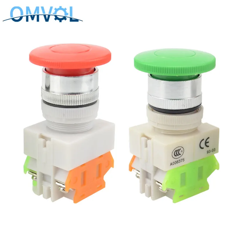 Self locking 22MM spring return mushroom switch,self return,momentary ...