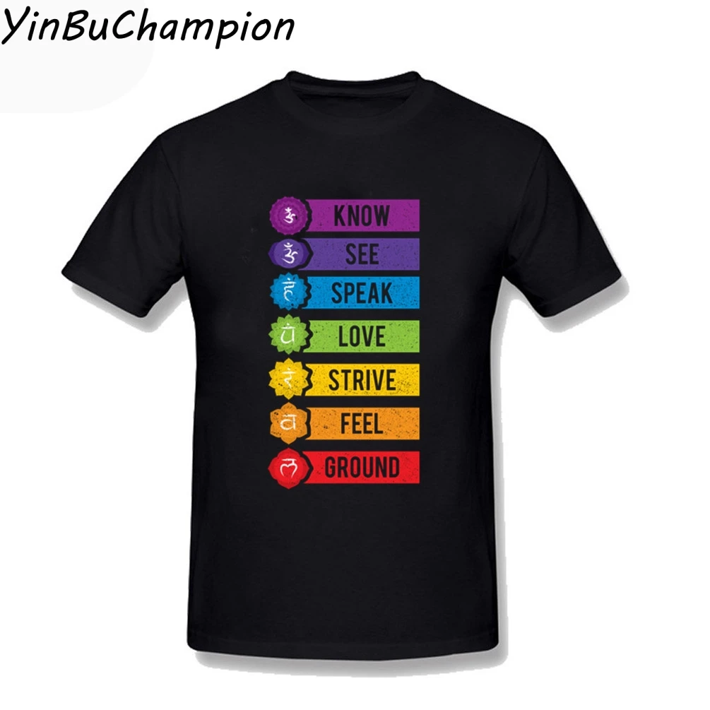 Seven Chakras футболка для медитации йоги хлопковая Повседневная забавная Мужская с
