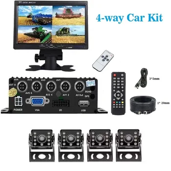 

4 Sets 2MP 1080P cameras with 1920*1080P 4 -Channel 64GB SD DVR + 7" HD VGA LCD Screen monitor For Auto Truck Bus Vehicle Kits