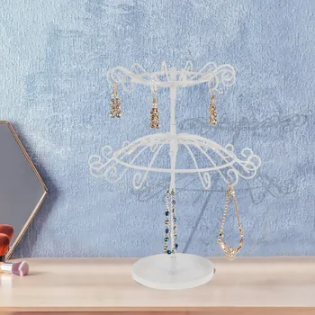 

Flower Umbrella Jewelry Storage Metal Jewelry Stands Earring Necklace Bracelet Display Rack Holder Rack Storage Display Stand