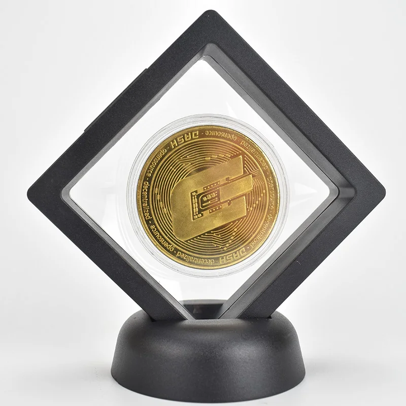 Позолоченный Биткоин Бит монета с пластиковый чехол пульсация Litecoin эфириум Металл физическая криптовалюта монета для сбора - Цвет: gold dash black