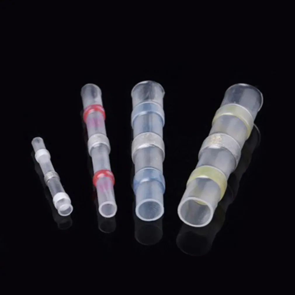 100 Pcs Mixed Heat Shrink Sordering Terminals Waterproof Solder Sleeve Tube Electrical Wire Insulated Butt Connectors Kit