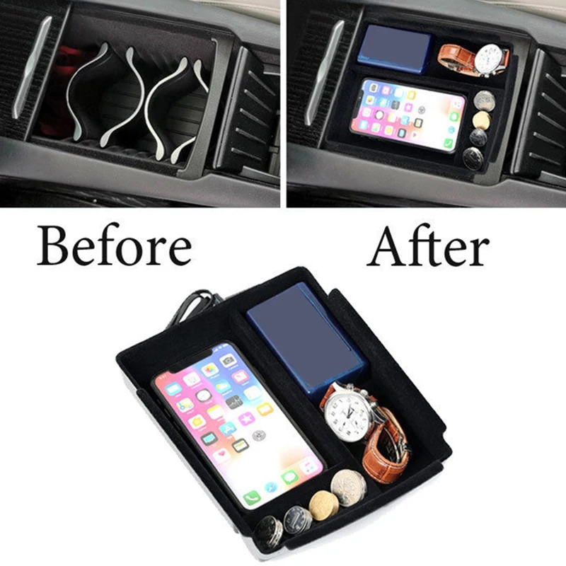 Черный беспроводной Qi подлокотник Органайзер консоль Коробка Для Хранения Чехол для Tesla модель S модель X