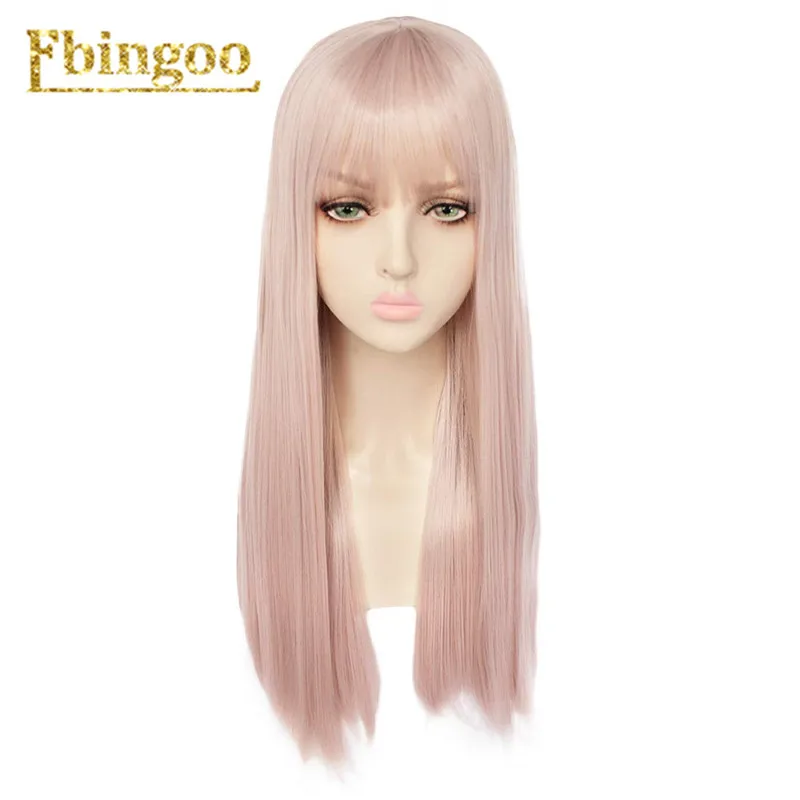 Ebingoo Hair cap+ белый высокотемпературное волокно Peruca Perruque натуральный прямой длинный синтетический парик с челкой для женщин - Цвет: DM1707539