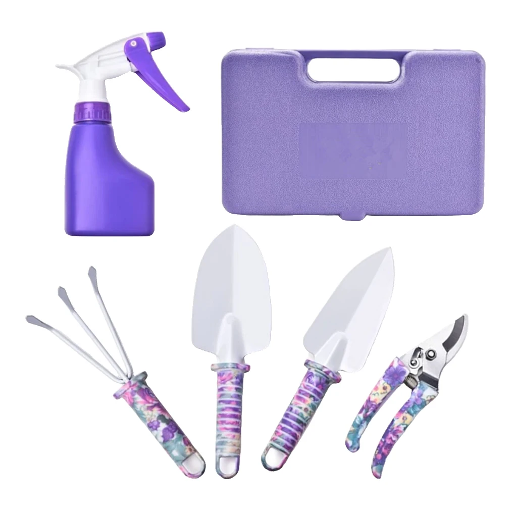 5/10PCS Garden Tools Set w/ Floral Print & Carry Case Gardening Gifts for Women