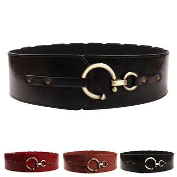 

New Fashion Faux Leather Elastic Waist Hook Belt Ladies High Quality Hot Sale Decorative Belt Women's Belt Dress Deraction