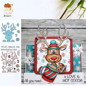 

Jolly Christmas Deer Clear Stamps with Cutting Die Diy Scrapbooking Decor Cards Embossing Cutting dies 2020 Paper Cards