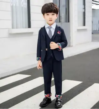 

Gentleman suit Blazers for boy Single Breasted boys suits for weddings costume enfant garcon mariage boys jogging garcon blue