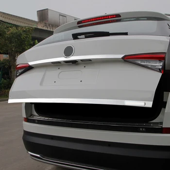 

For Skoda Kodiaq 2017 2018 2019 Car Accessories Steel Trunk Rear Door Logo & Trunk Decorative Strips Cover Trims 2Pcs