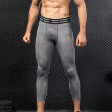 Мужские обтягивающие штаны для бега, мужские термобелье, Компрессионные Леггинсы, для тренировок, спортзала, одноцветные, для велоспорта, спортивные, быстросохнущие штаны