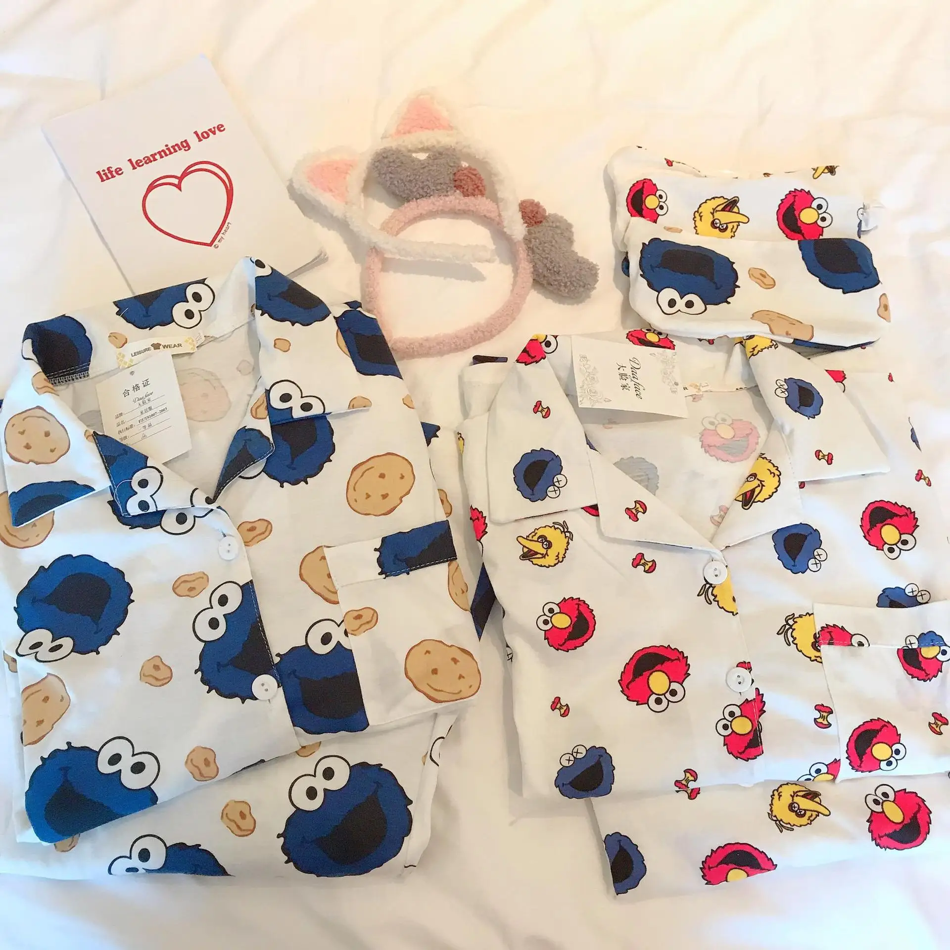 

20194 # Color Chi. Linen HS Cardigan Wechat Business Hot Selling Korean-style Sweet Long Sleeve Pajamas Tracksuit Three-piece Se