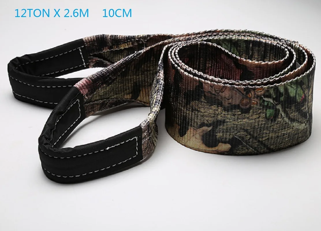 12TX2.6-3M 75MM heavy duty Trailer rope tree holding belt winch rope cross-country rescue accessories trailer hook