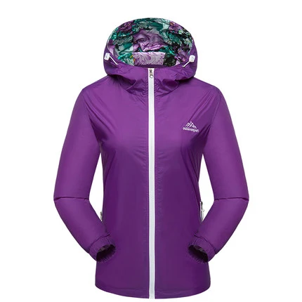 Коллекция лето-весна, женское дышащее спортивное пальто на открытом воздухе, тонизирующий светильник, походная куртка, Солнцезащитная одежда для кожи - Цвет: Purple Women