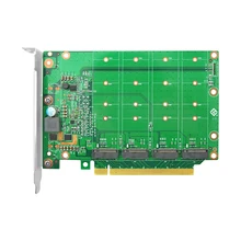 Linkreal – adaptateur PCIe Quad NVMe 4.0x16 vers M.2, Bifurcation avec dissipateur de chaleur, 4x4 SSD en taille 2242/2260/2280-