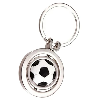 

1Pc New 3D Sports Rotating Basketball Football Soccer Keychain Car Key rings