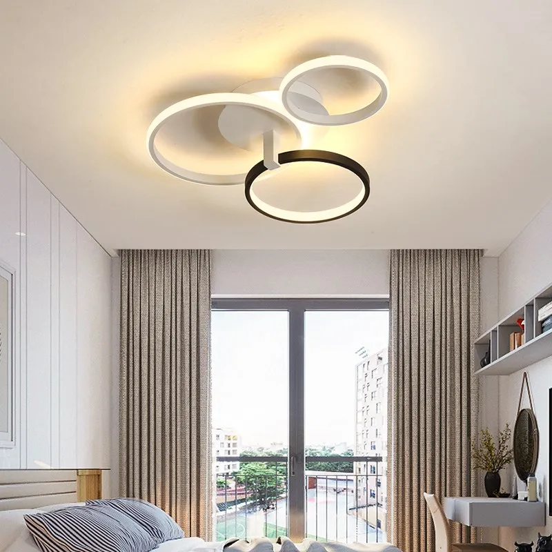 Белый+ черный современный Led люстра освещение для спальни sduty столовая акрил Блеск lampadario Потолочная люстра