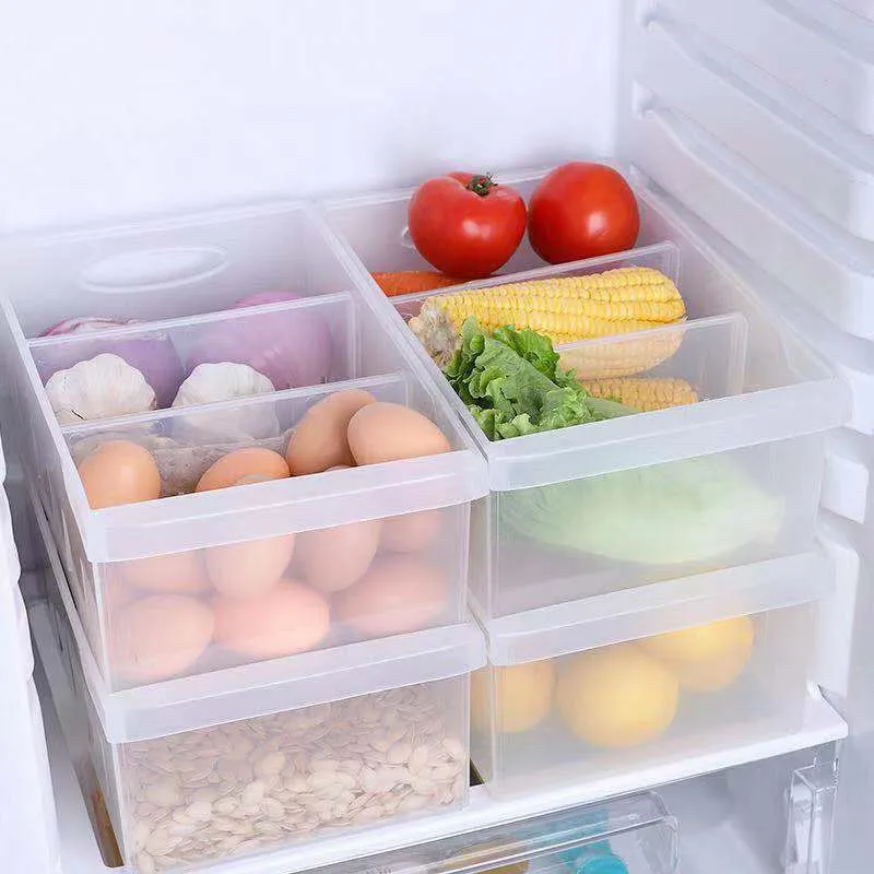 Бытовой Холодильник ящик для хранения пластиковый ящик для хранения прямоугольный отсек Овощной морозильник для фруктов кухонный ящик для хранения