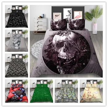

New Products Geometric and Skull Art Bedding Sets Microfiber Duvet Cover Twin Full Queen Size
