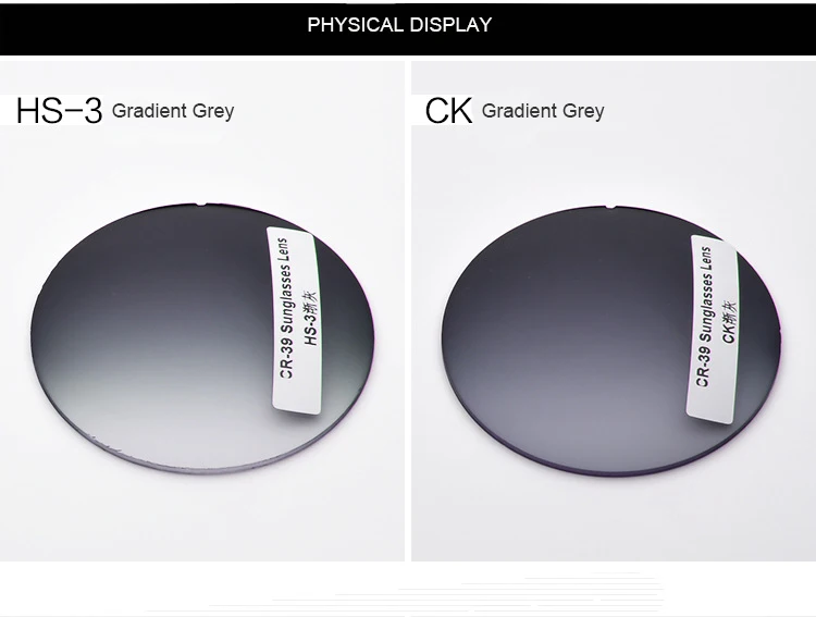80m Gradienten Getönte Färben Serie 1,56 1,61 1,67 Rezept CR-39 Harz Optische Gläser Linsen Myopie Sonnenbrille Bunte Objektiv – Detail 8