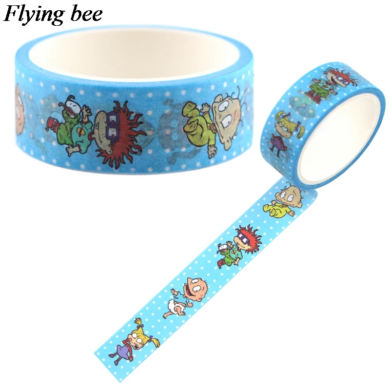Flyingbee 15 мм X 5 м Забавный мультфильм аниме васи лента бумага DIY декоративная клейкая лента канцелярские маскирующие Ленточные принадлежности X0695