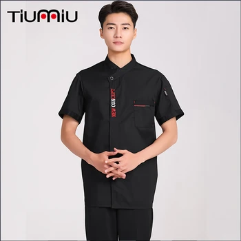 

2020 Chef Uniform Summer Short Sleeve Breathable Kitchen Cook Shirt Men Women Chef Jacket Cuisine Sushi Uniform Work Clothes