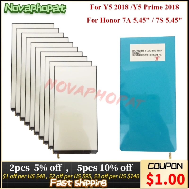 

10PCS Novaphopat 100% Tested LCD Display Backlight Film For Huawei Y5 Prime 2018 Honor 7A 5.45" 7S LED Back light