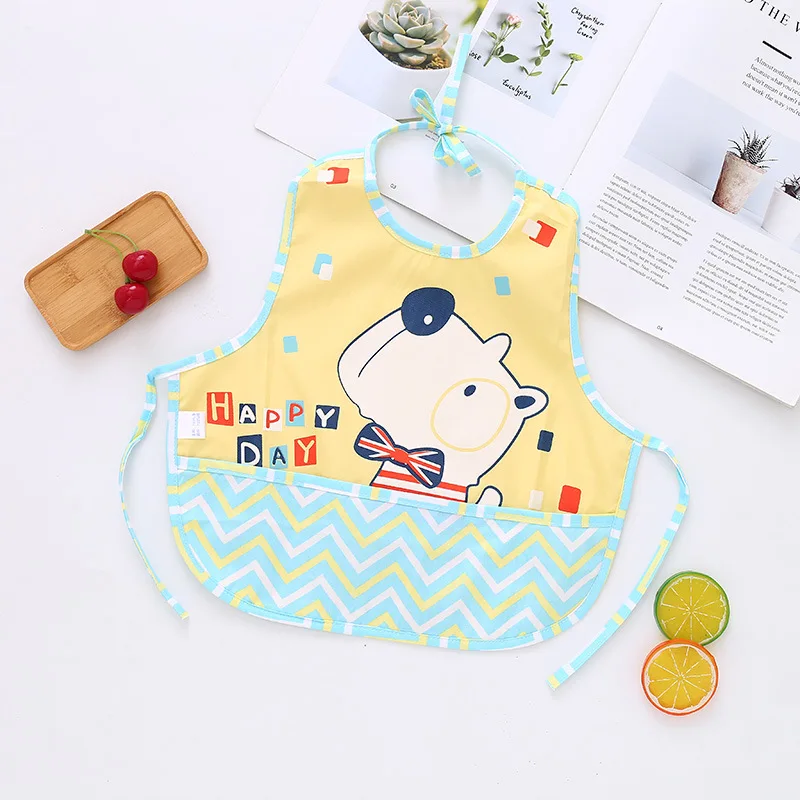DALEMOXU Waterproof Baby Bib Toddler Breastplate Boy Girl Clothes Sleeveless Adjustable Apron With Pocket For Children Things